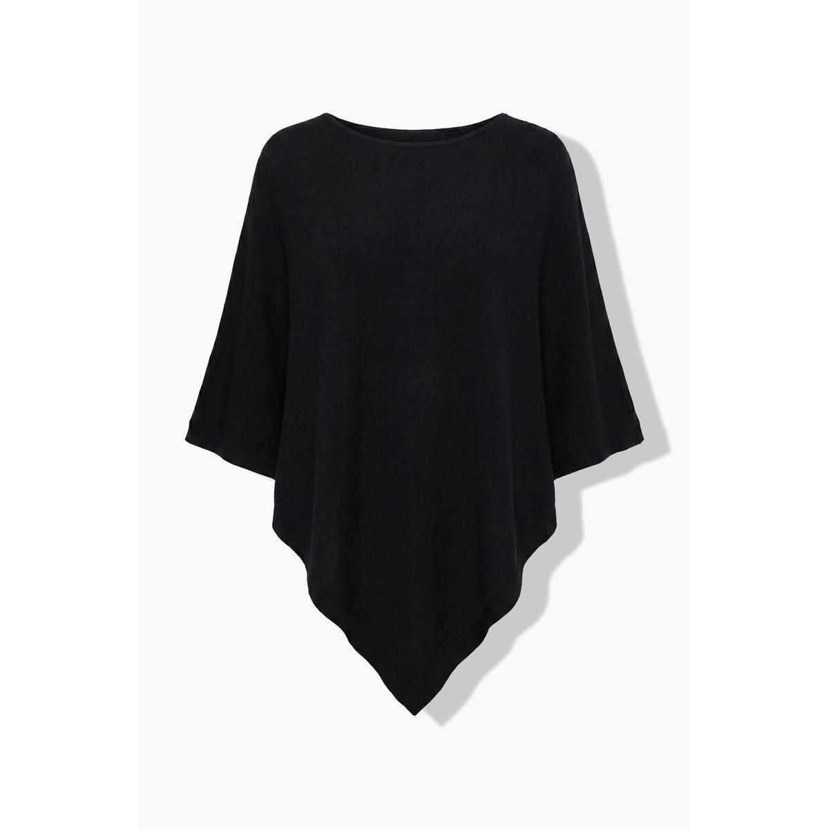 Poncho en maille, base en pointe noir, ULLA POPKEN