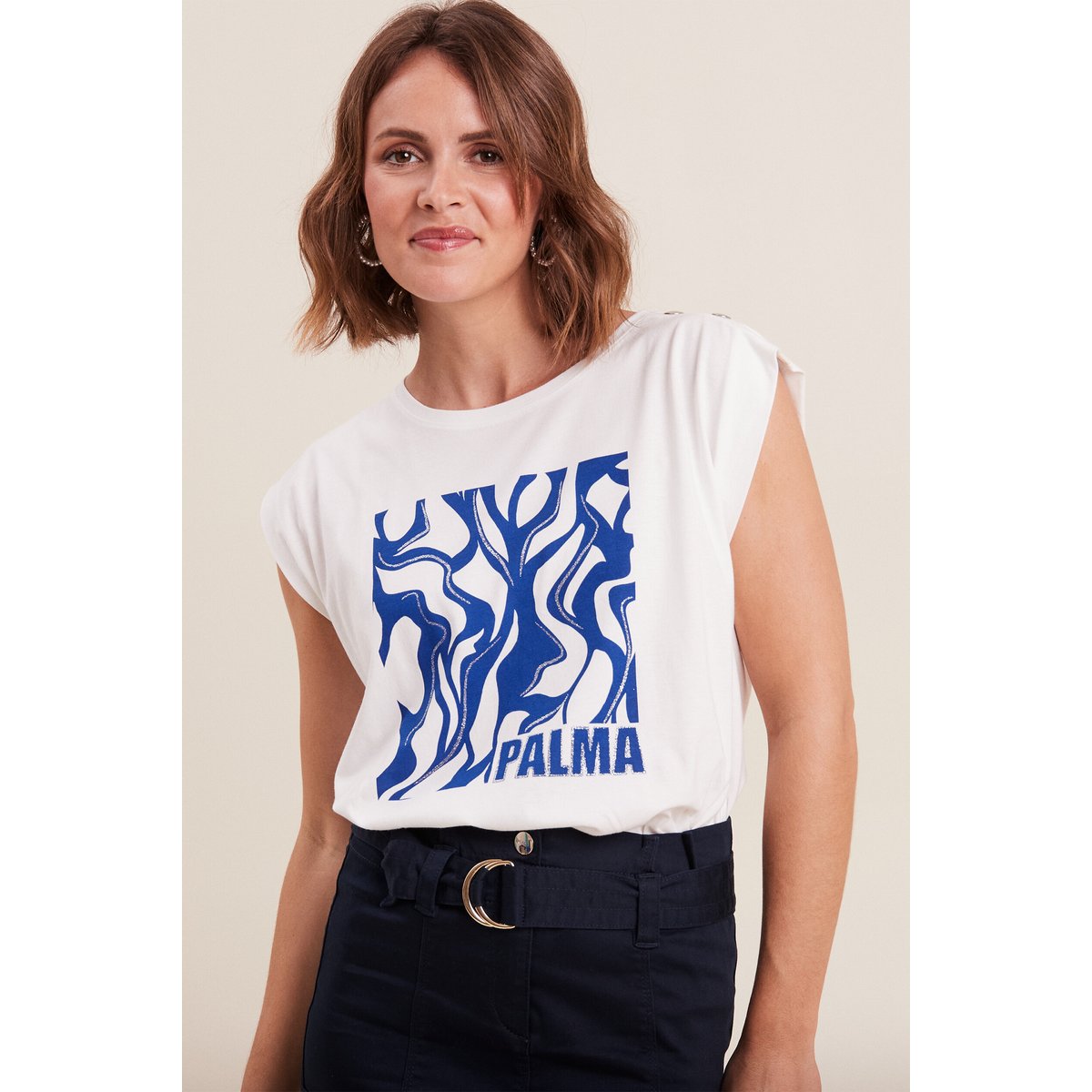 T-shirt manches courtes ecru, BREAL