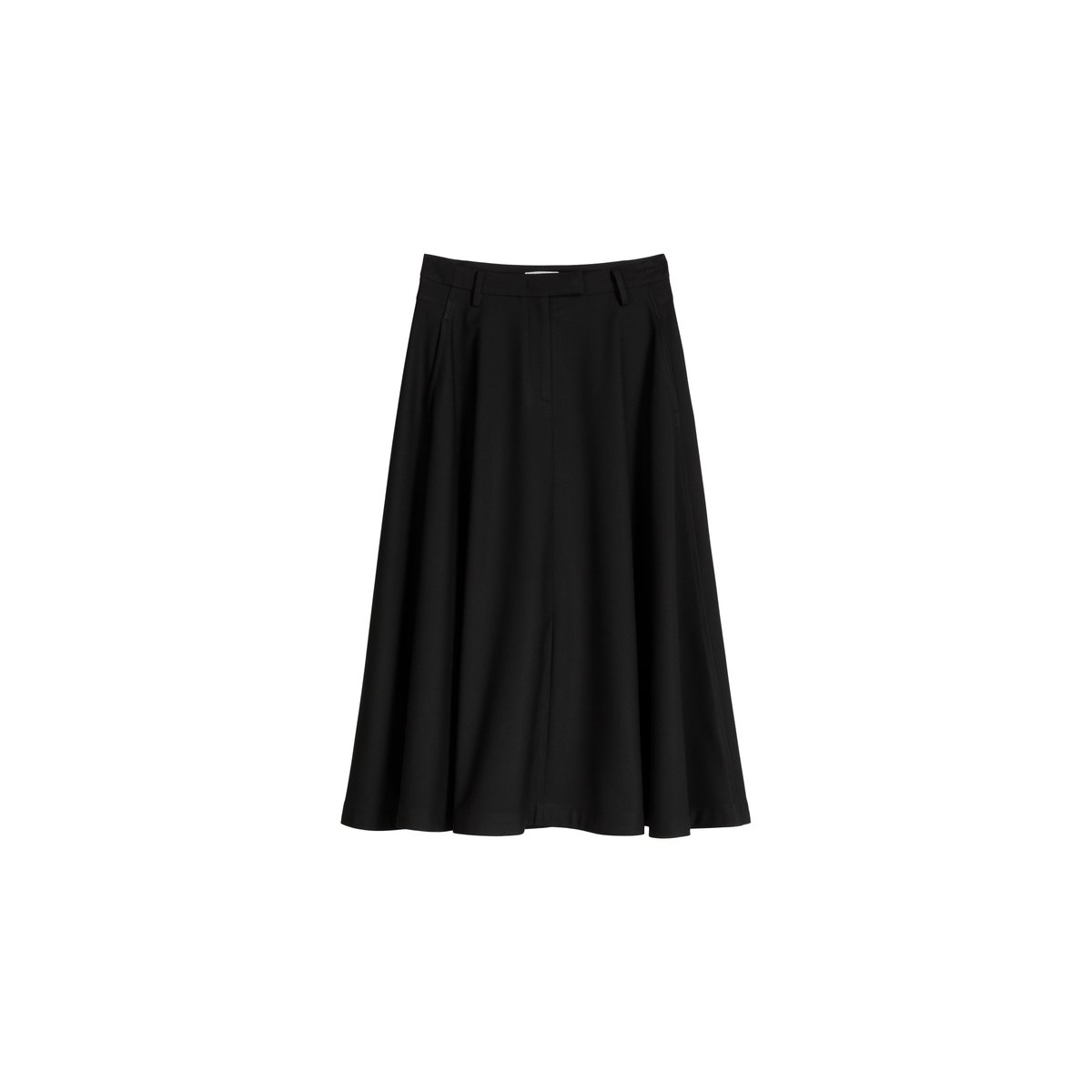 Jupe évasée en polyester recyclé, viscose et élasthanne noir, MARC O’POLO DENIM