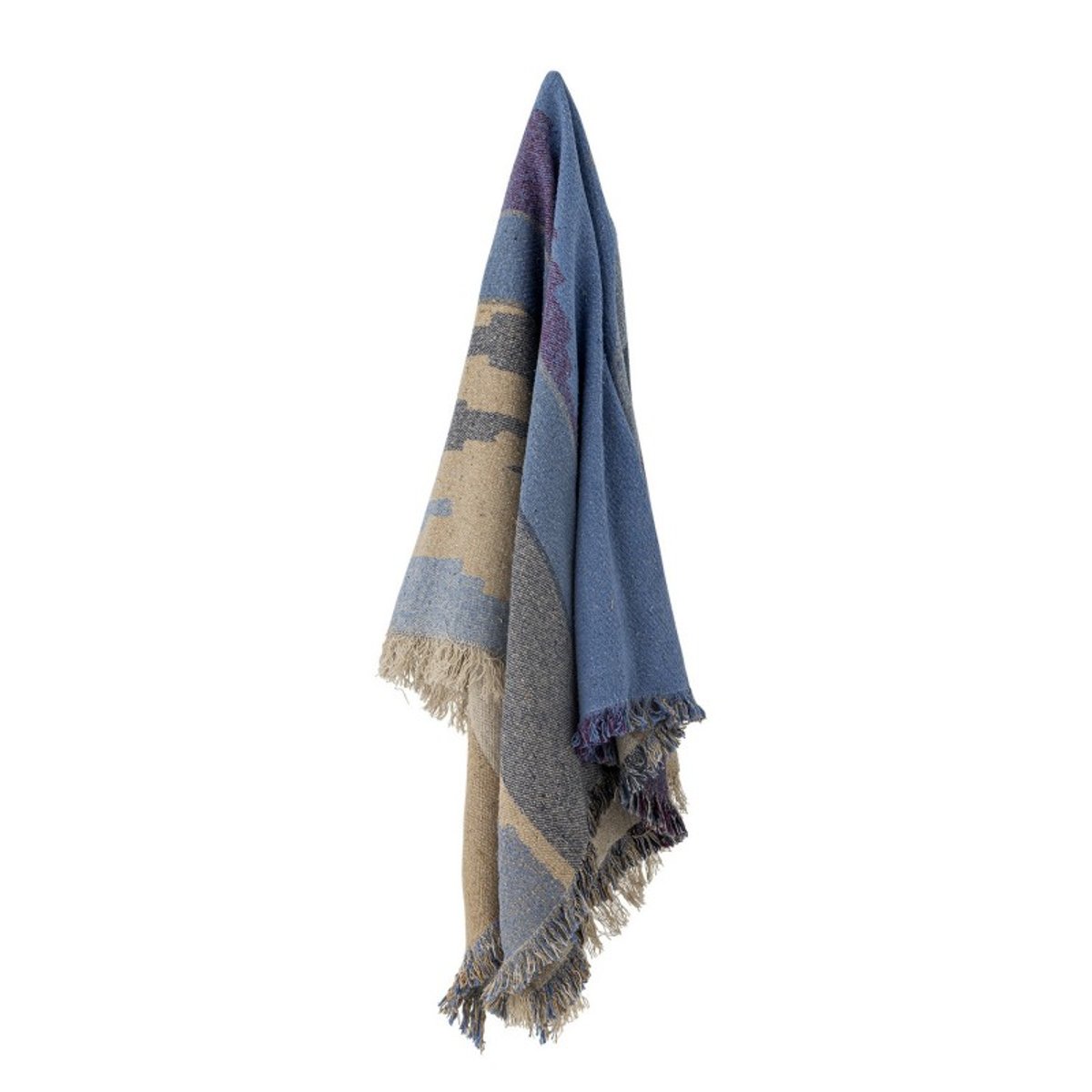 Plaid coton recyclé design  MAJI bleu, BLOOMINGVILLE