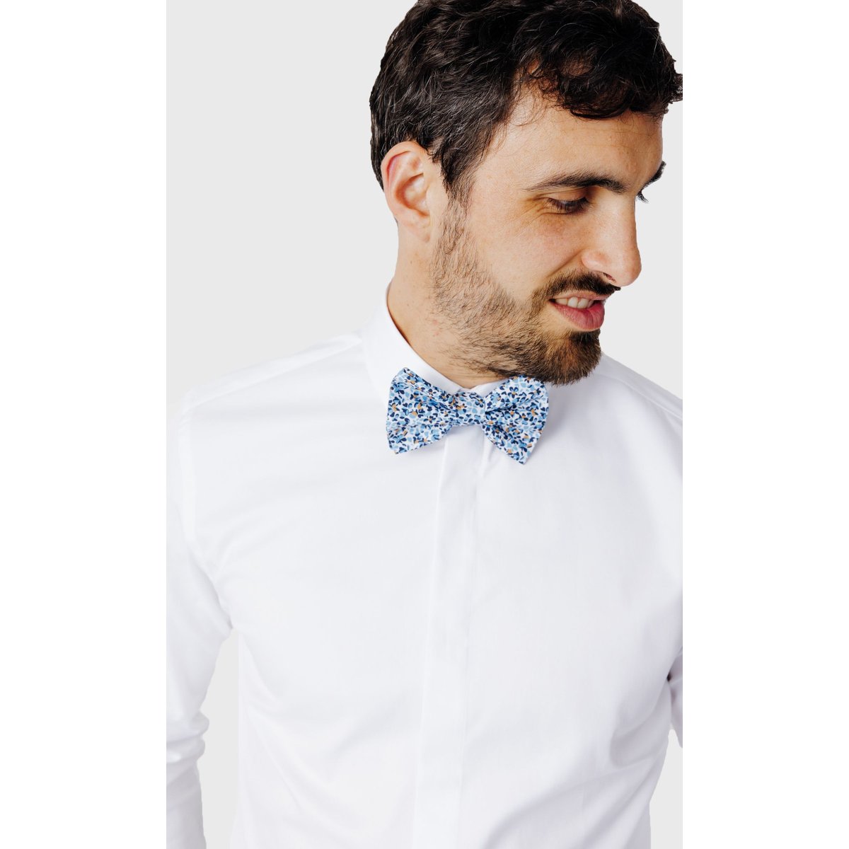 Chemise Slim fit Cérémonie double retors gorge cachée blanc, ACROSS