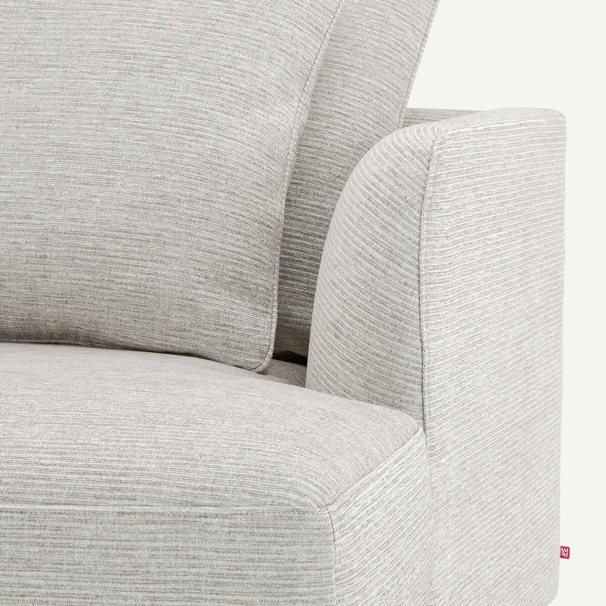 Rechtes Halbsofa, modular, aus recycelter Baumwolle, TIBERIO hellgrau, AM.PM