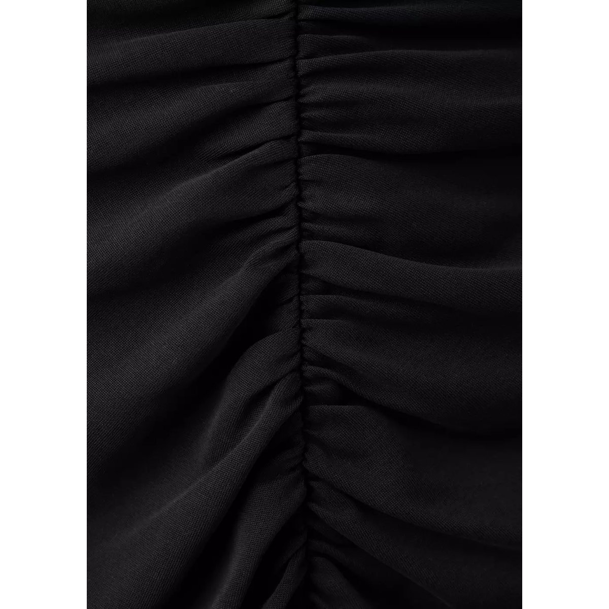 Robe à col en V froncée noir, MANGO