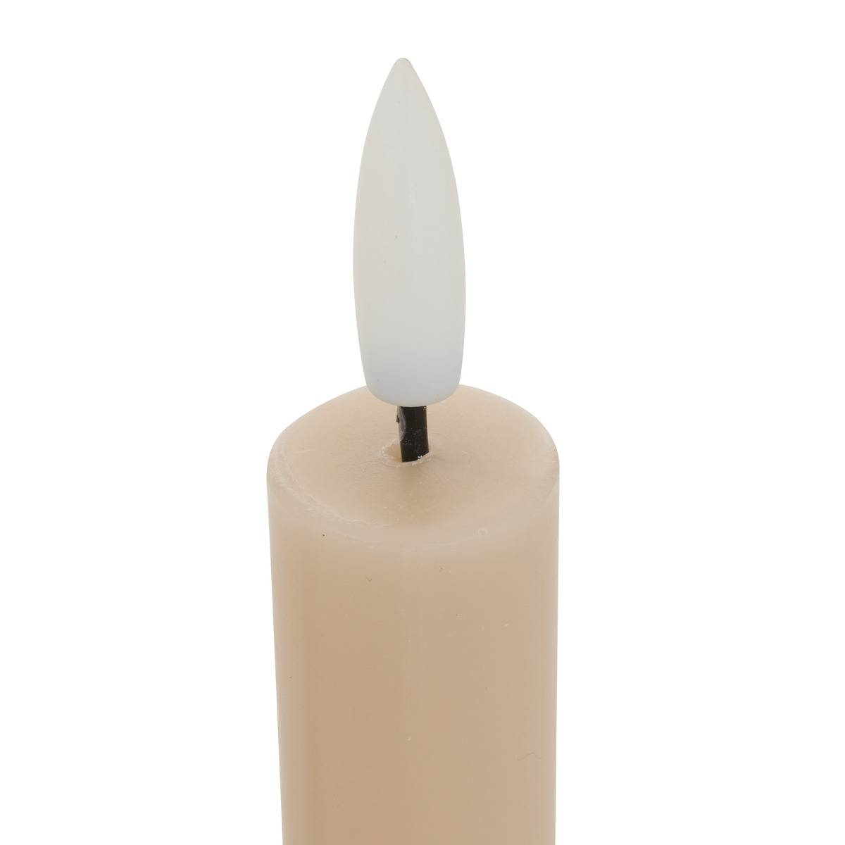 Lot de 2 bougies LED Lupa bâton beige beige, ATMOSPHERA