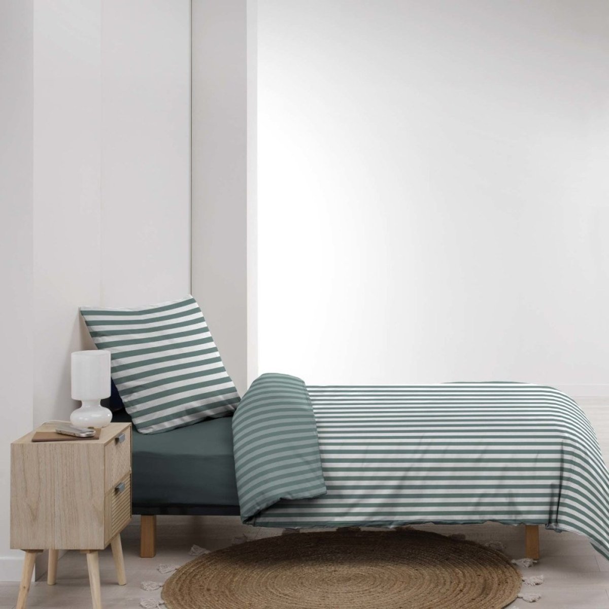 Housse De Couette 140x200 + 1 Taie D'oreiller Coloris Vert vert, DECORATIE