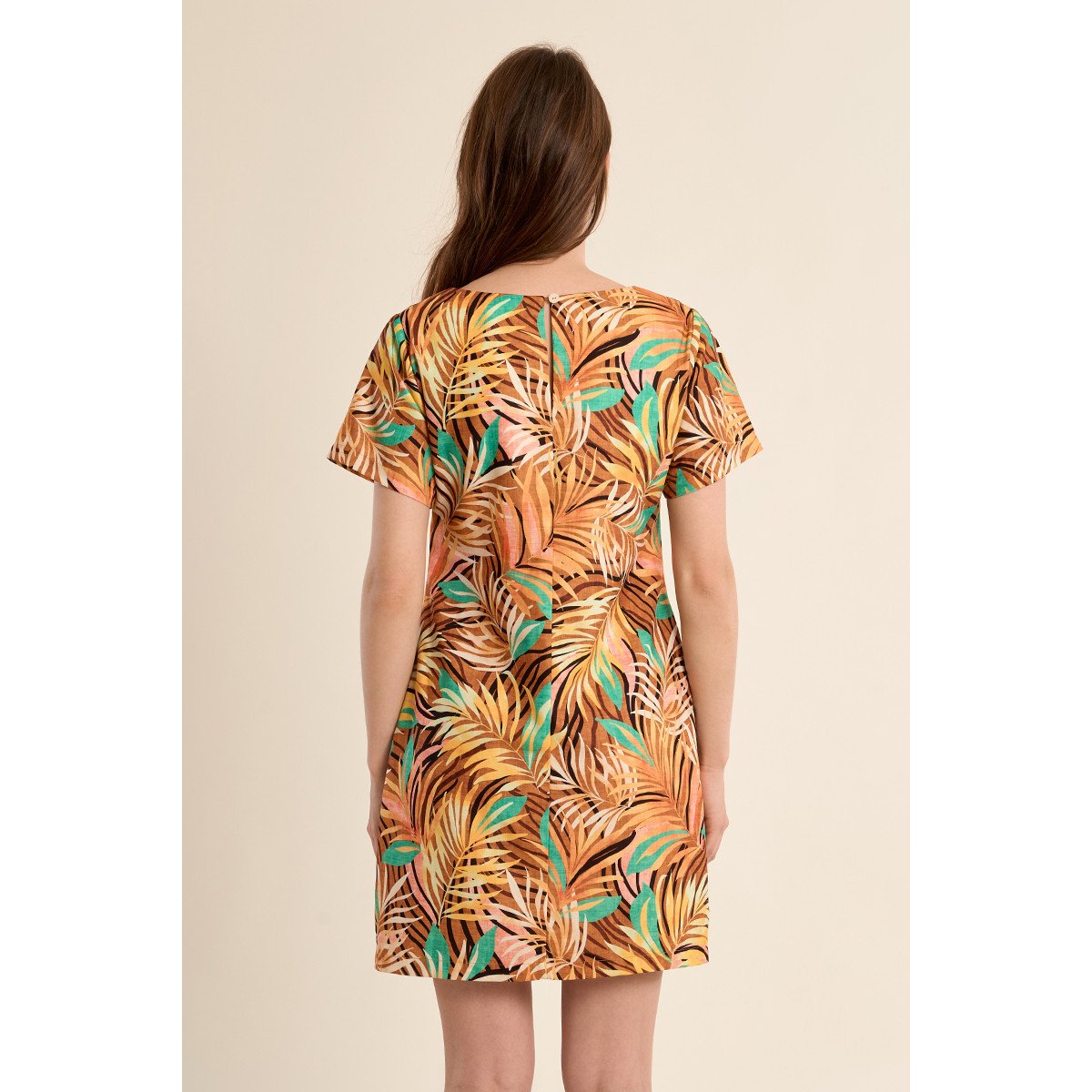 Robe courte et droite imprimée yellow claudia, MOLLY BRACKEN