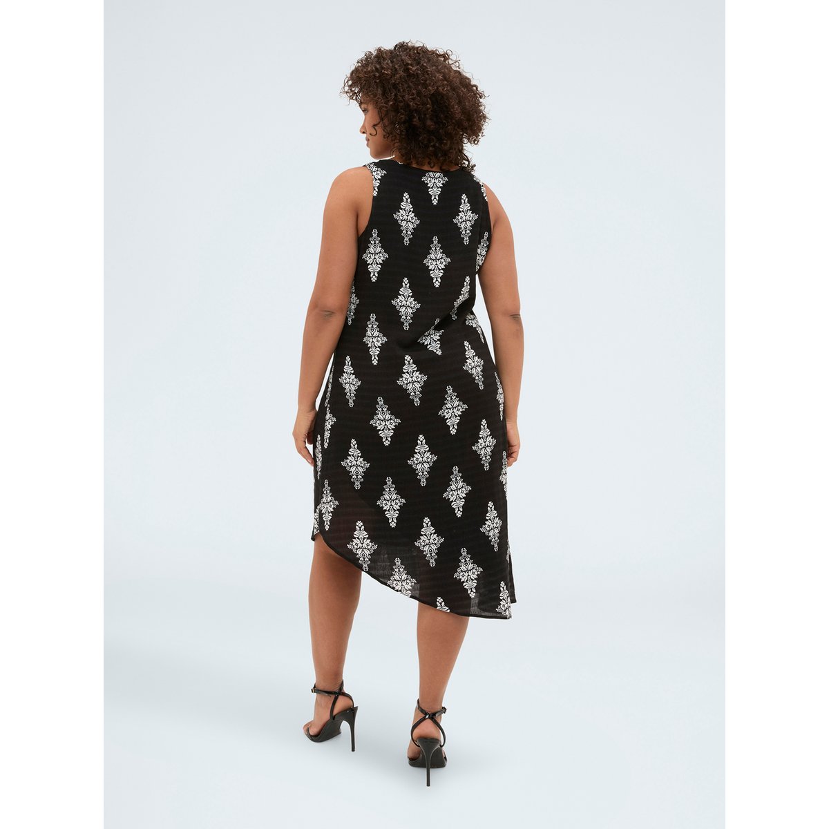 Robe sans manches à imprimé noir, FIORELLA RUBINO