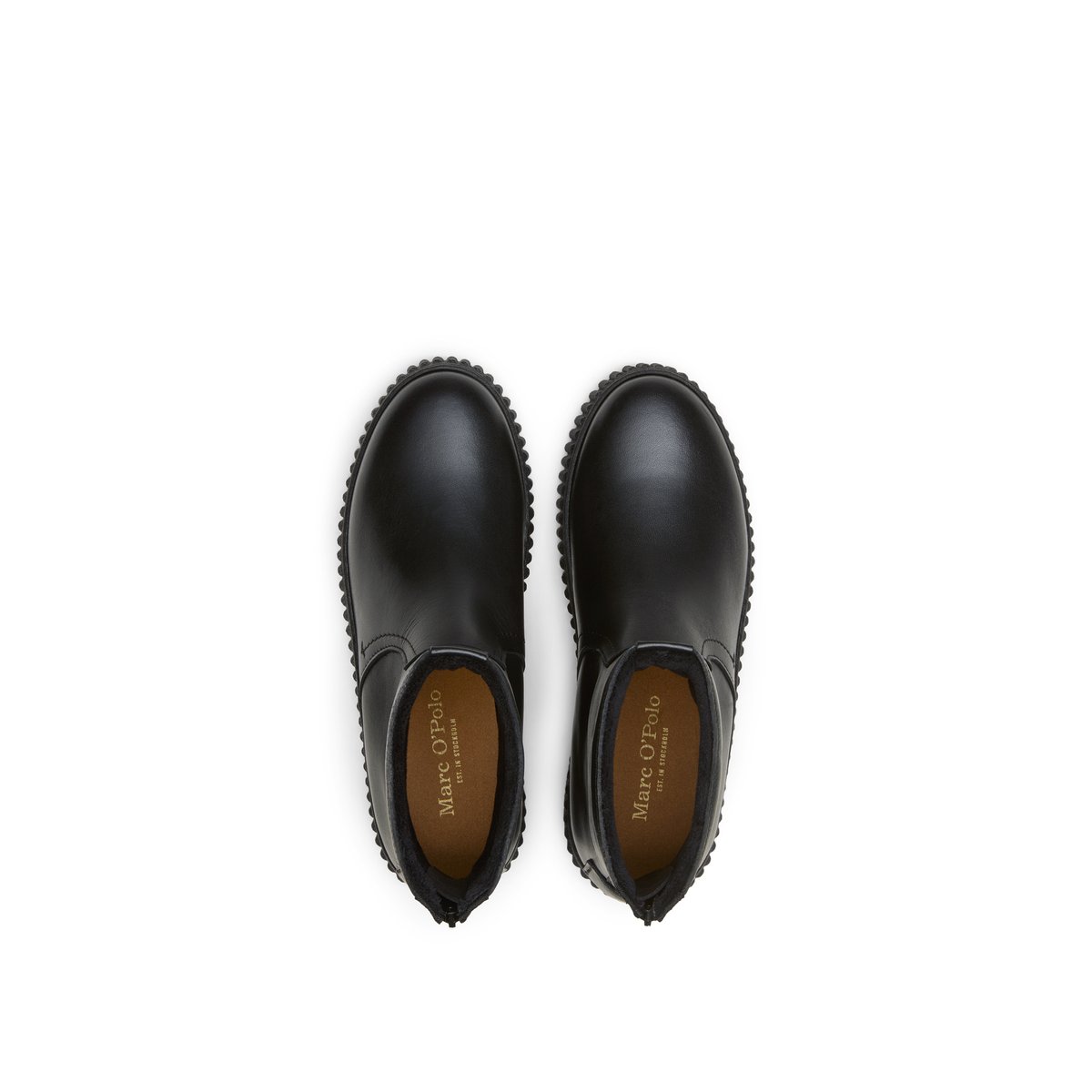 Botte à fermeture éclair modèle Bianca avec une doublure chaude et moelleuse noir, MARC O'POLO