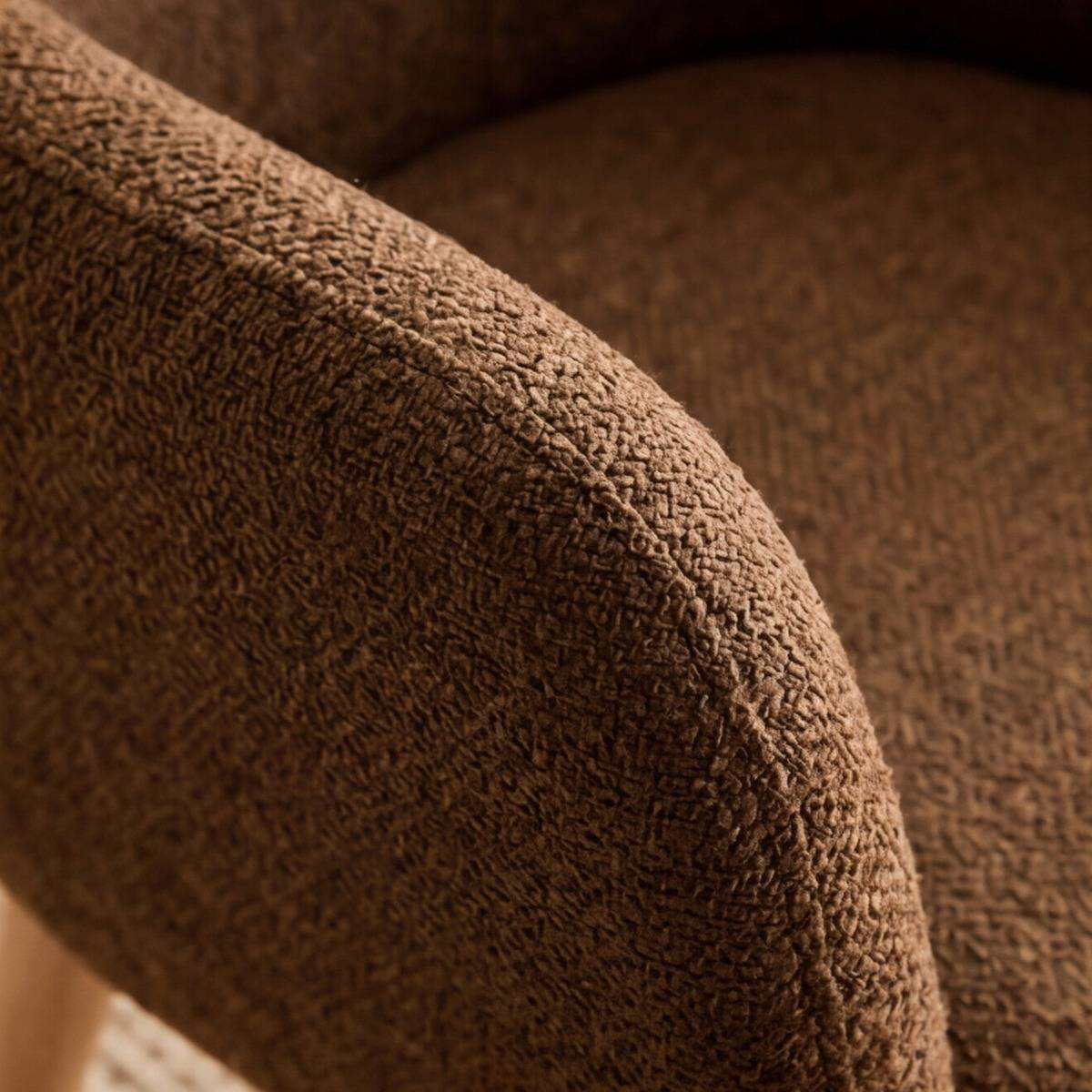 Lot de 2 chaises en tissu et bois SOLÈNE marron, MADE IN MEUBLES 