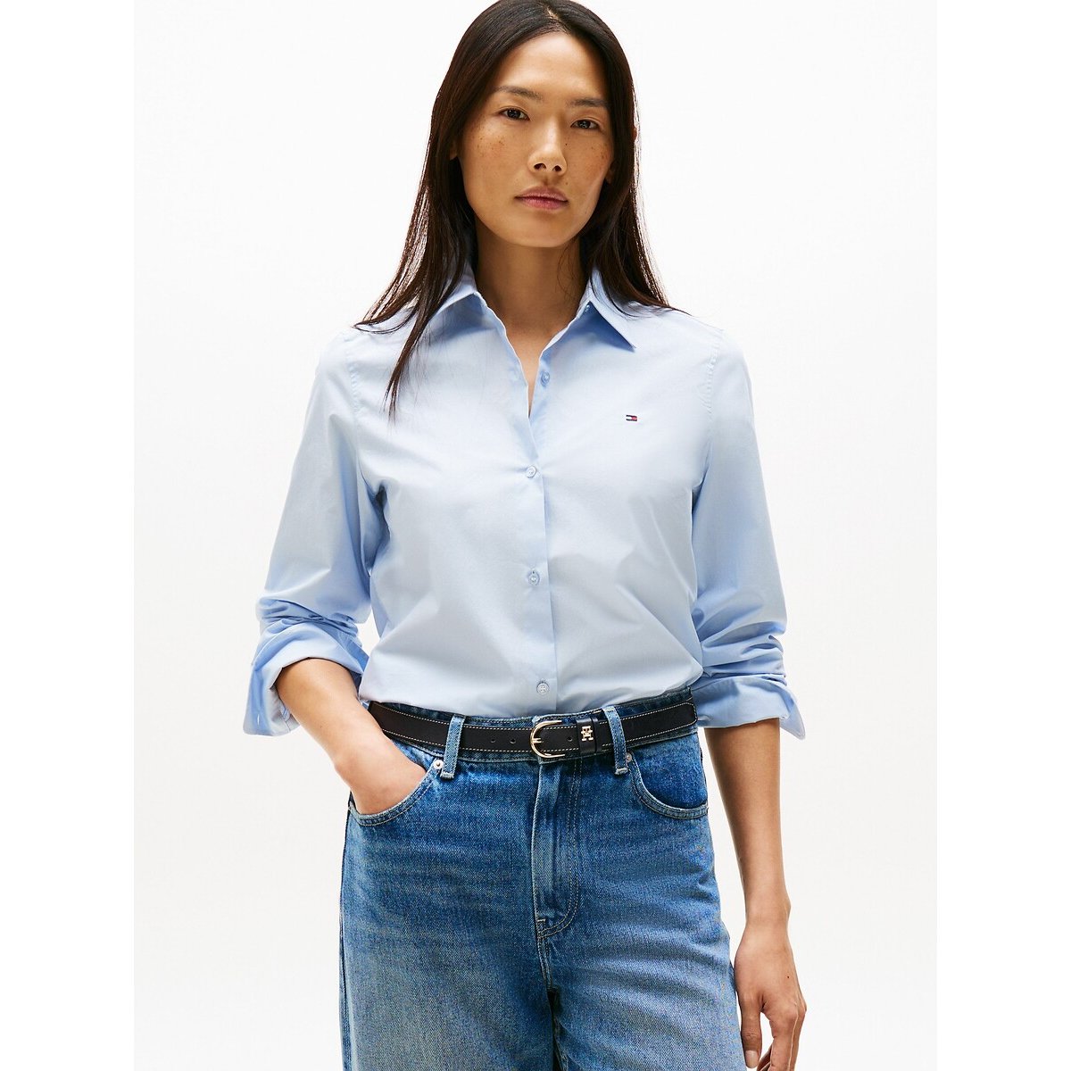 Chemise manches longues  bleu, TOMMY HILFIGER