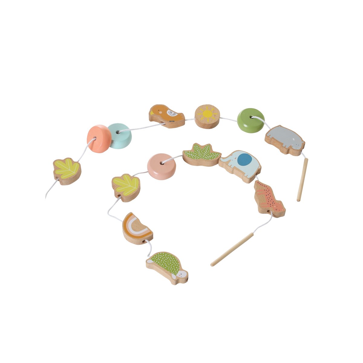 Mes premières perles à enfiler en bois multicolore, VERTBAUDET