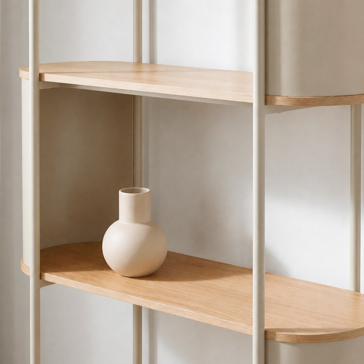 Etagère en bois et métal H133,5cm- PACO beige, DRAWER
