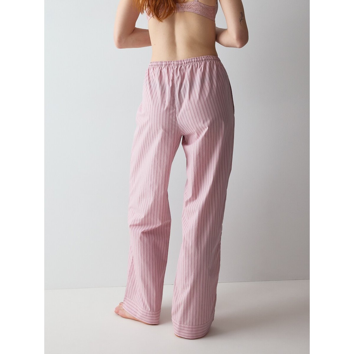 Pantalon de pyjama en popeline MIX & MATCH rayé rose, TRIUMPH