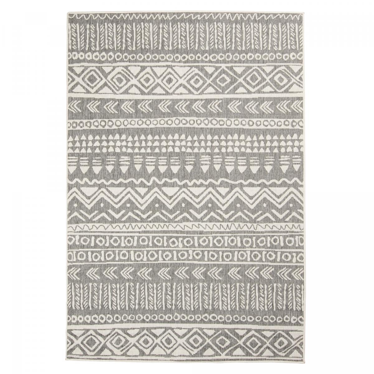 Tapis extérieur, kilim reversible LYN2 AO REVERSIBLE gris, écru, UN AMOUR DE TAPIS