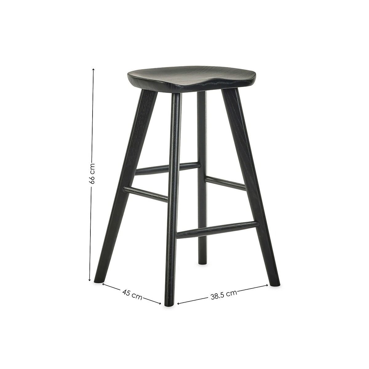 Miro Solid Oak Bar Stool black, SO'HOME