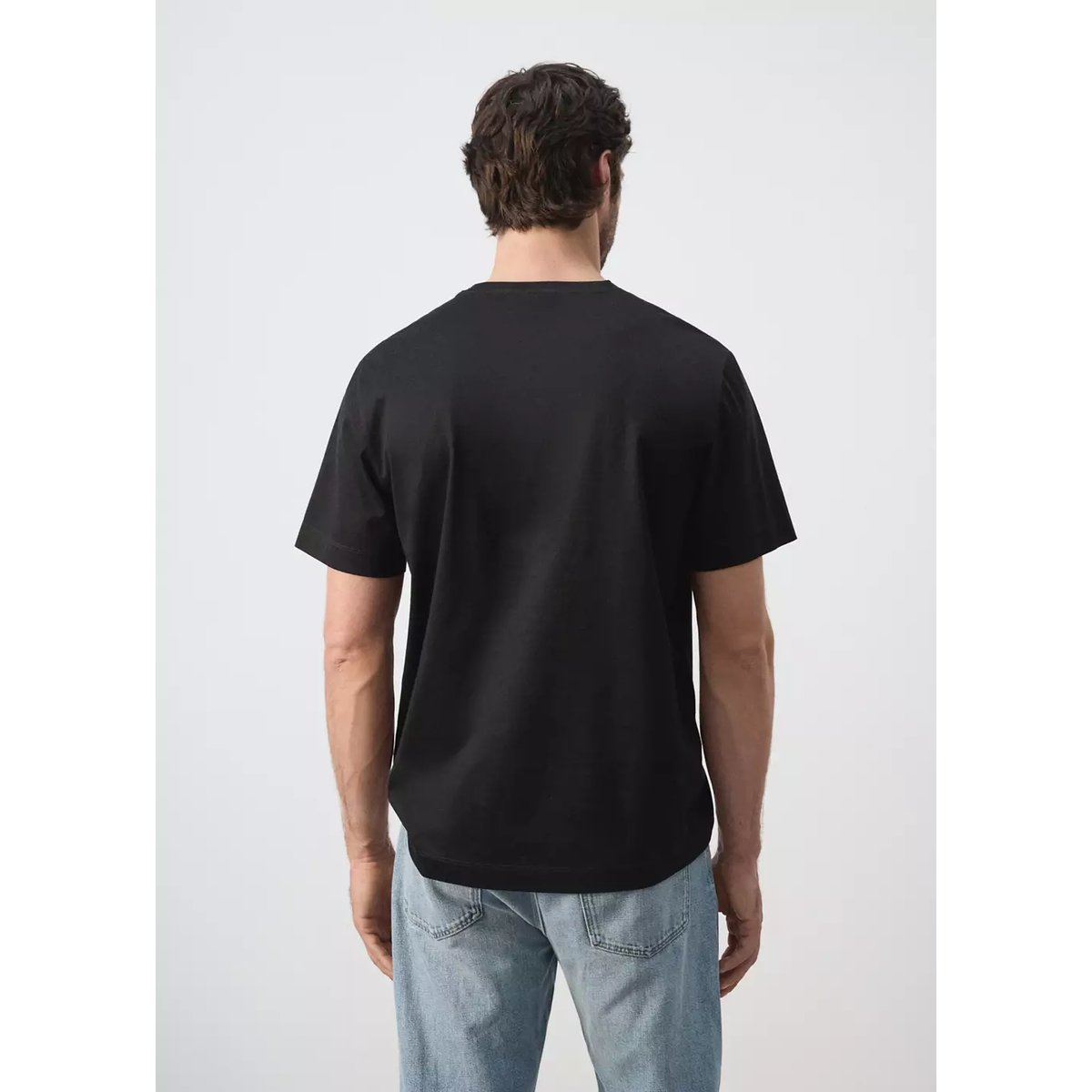 T-shirt regular fit 190 g/m² noir, MANGO MAN