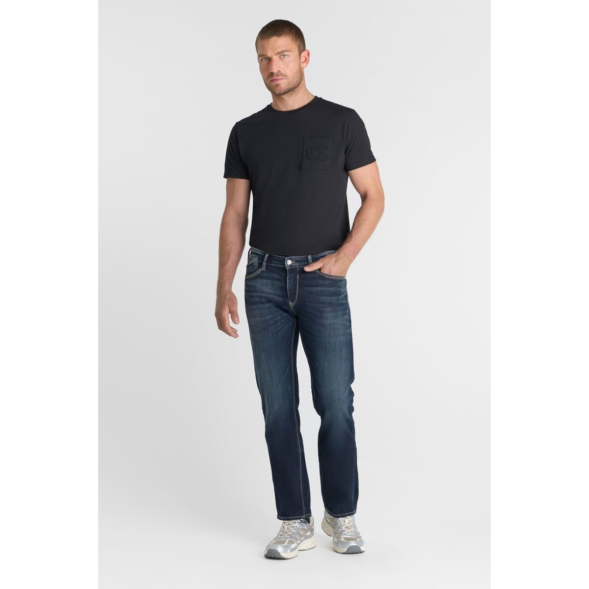 Jeans droite jogg 800/12 regular , longueur 34 blue, LE TEMPS DES CERISES