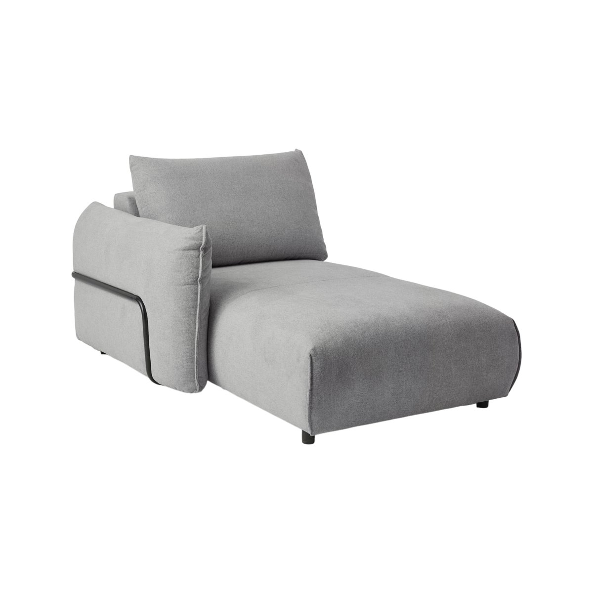 Méridienne pour canapé modulable tissu - SOLAL gris, CAMIF