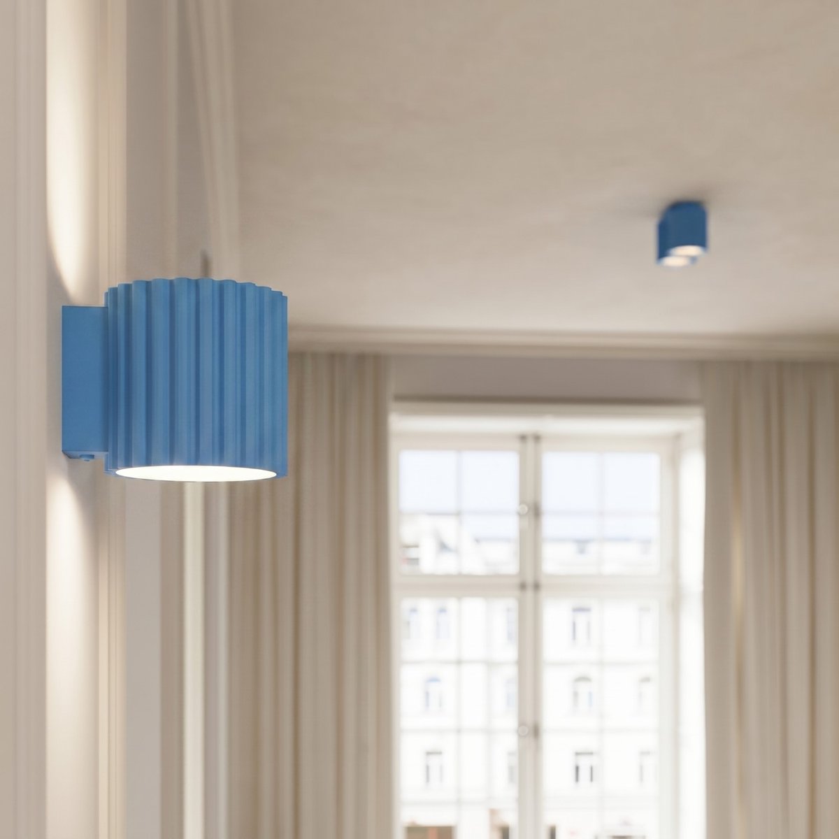 Plafonnier Aluminium Bleu GU10 2 AURA bleu, EDEN