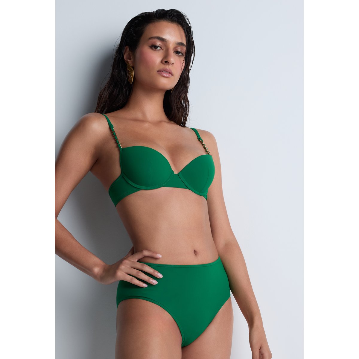 Haut de maillot de bain Push-up coques Sparkling Treasure kaki, AUBADE