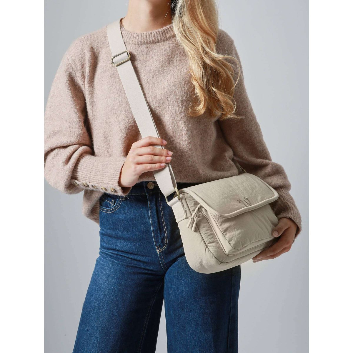 Sac bandoulière M Primevere chalk, WOOMEN