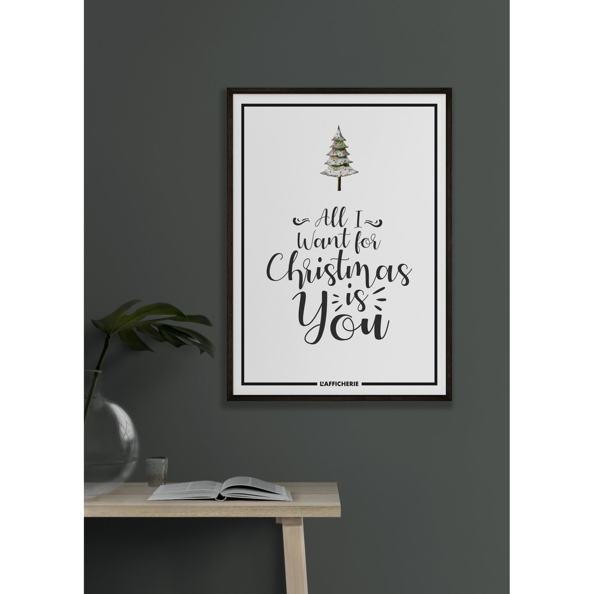 Affiche 'All i want for Christmas...' blanc, L'AFFICHERIE