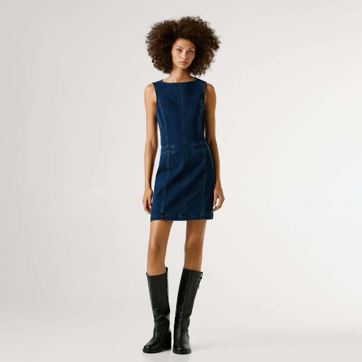 Robe Courte Coupe Regular En Denim nuit défoncée, PEPE JEANS
