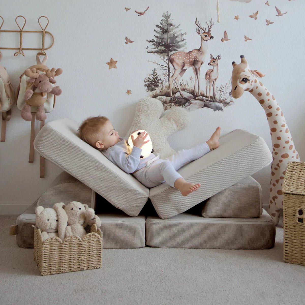 Canapé modulable velours SLIMCORDE marron, MEOW BABY