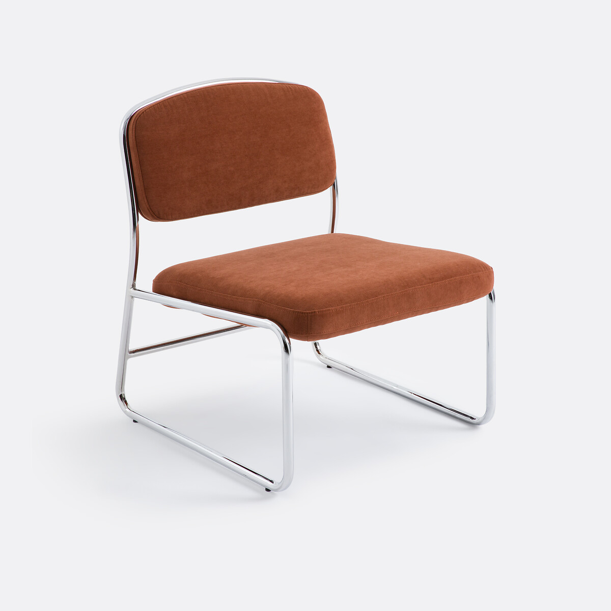 Fauteuil chrome et tissu, Celestina terracotta, LA REDOUTE INTERIEURS