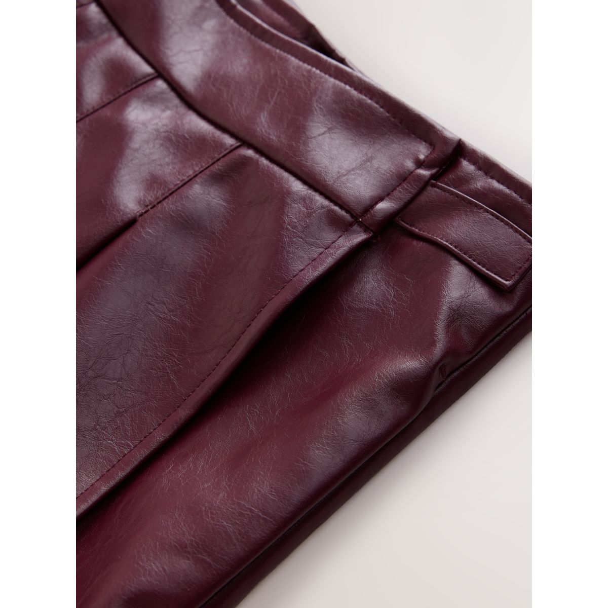 Jupe kilt mi-longue en similicuir rouge bordeaux, NEXT