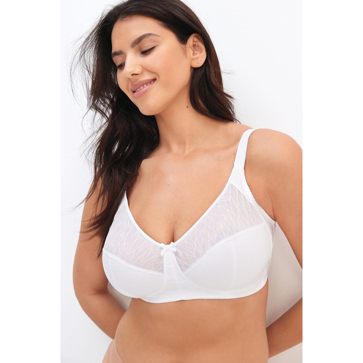 Soutien-gorge en coton sans armatures b-h blanc, NEXT