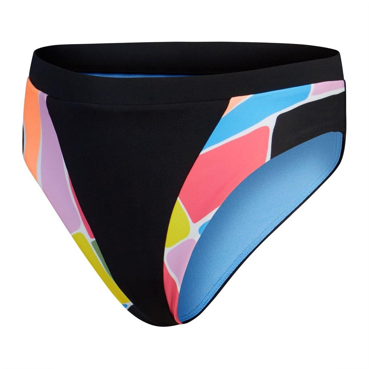 Bas de maillot de bain à taille haute motif/style blocs de couleurs multicolore, SPEEDO