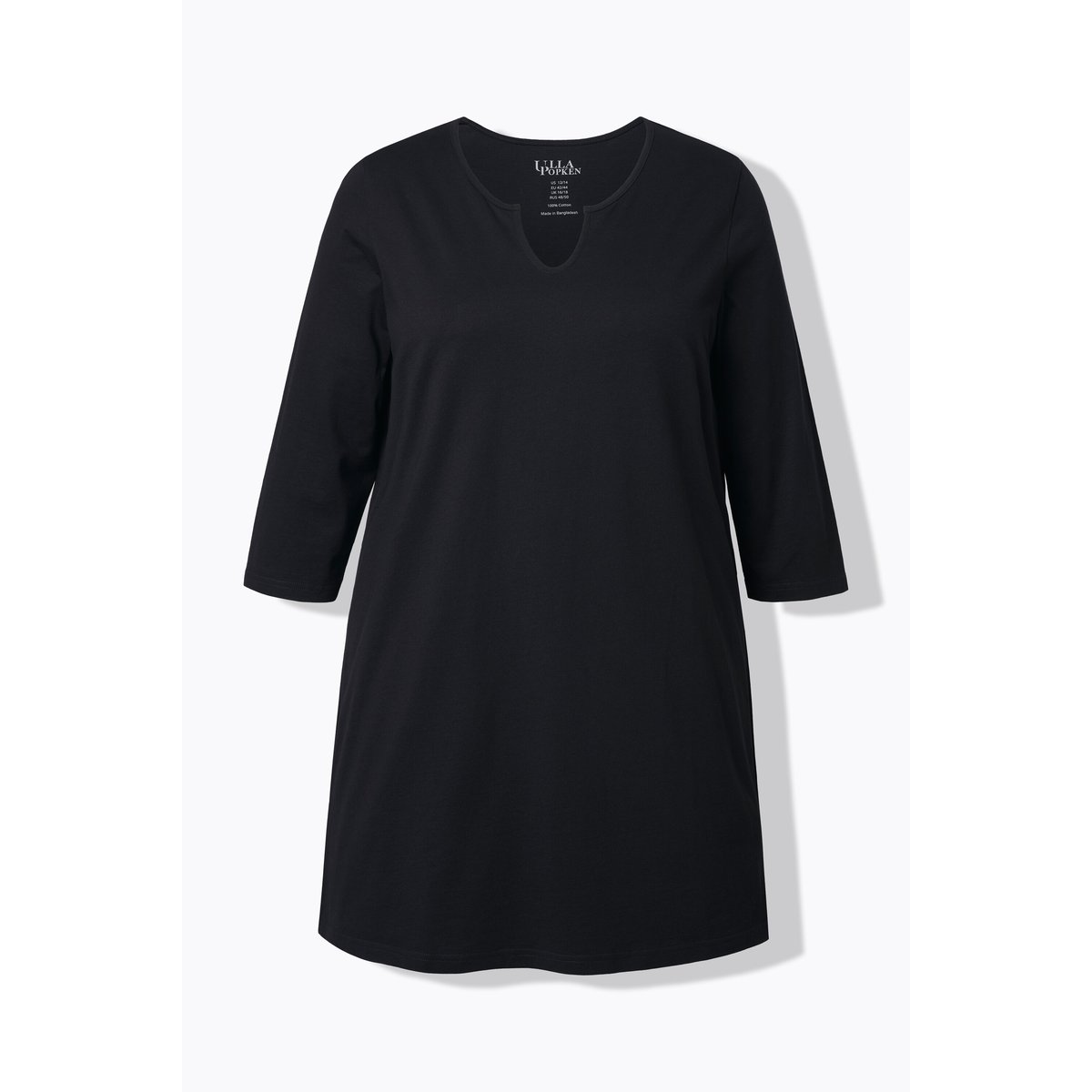 T-shirt long, coupe évasée noir, ULLA POPKEN