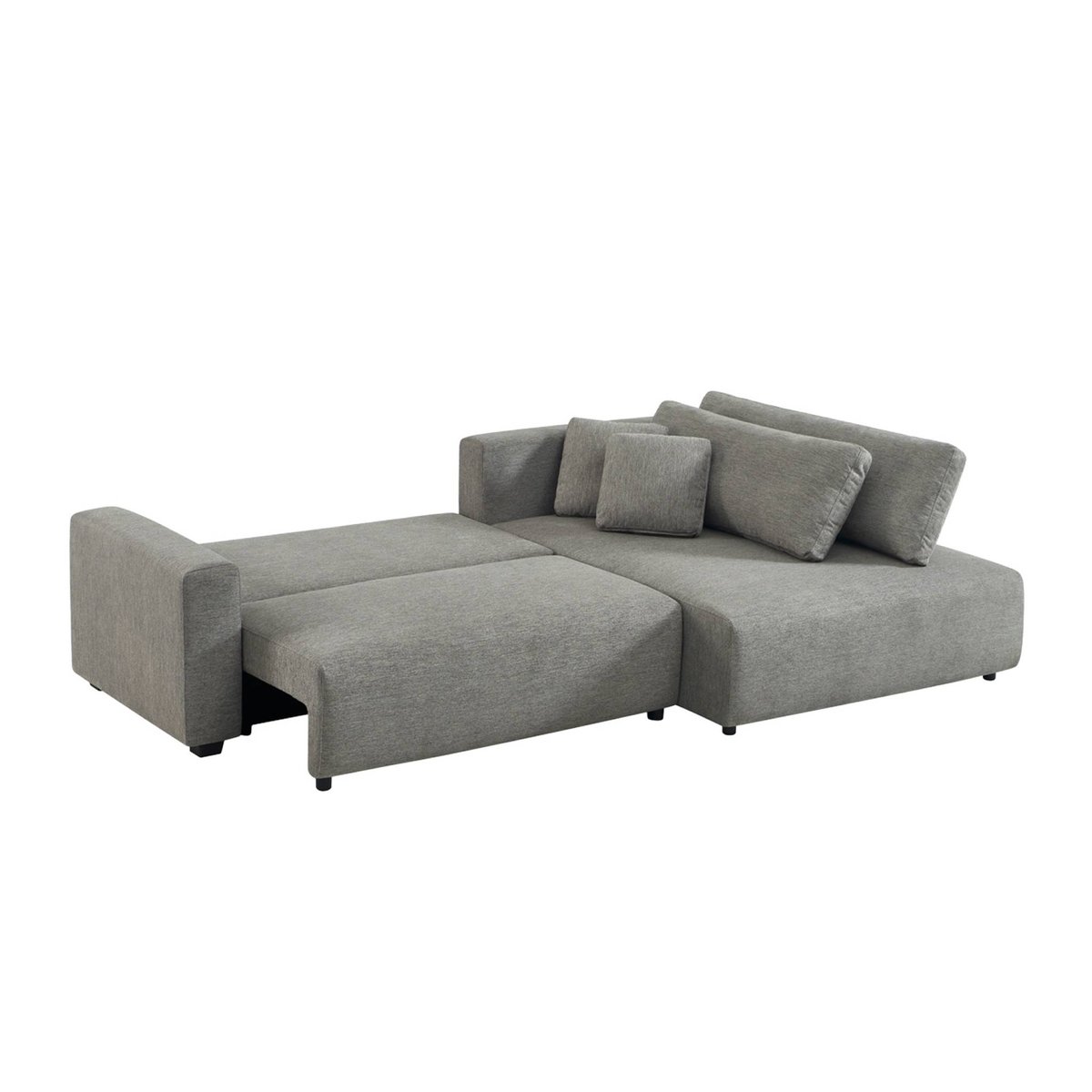 Canapé d'angle droit convertible 3 places tissu avec coffre WIDE gris foncé, SWEEEK