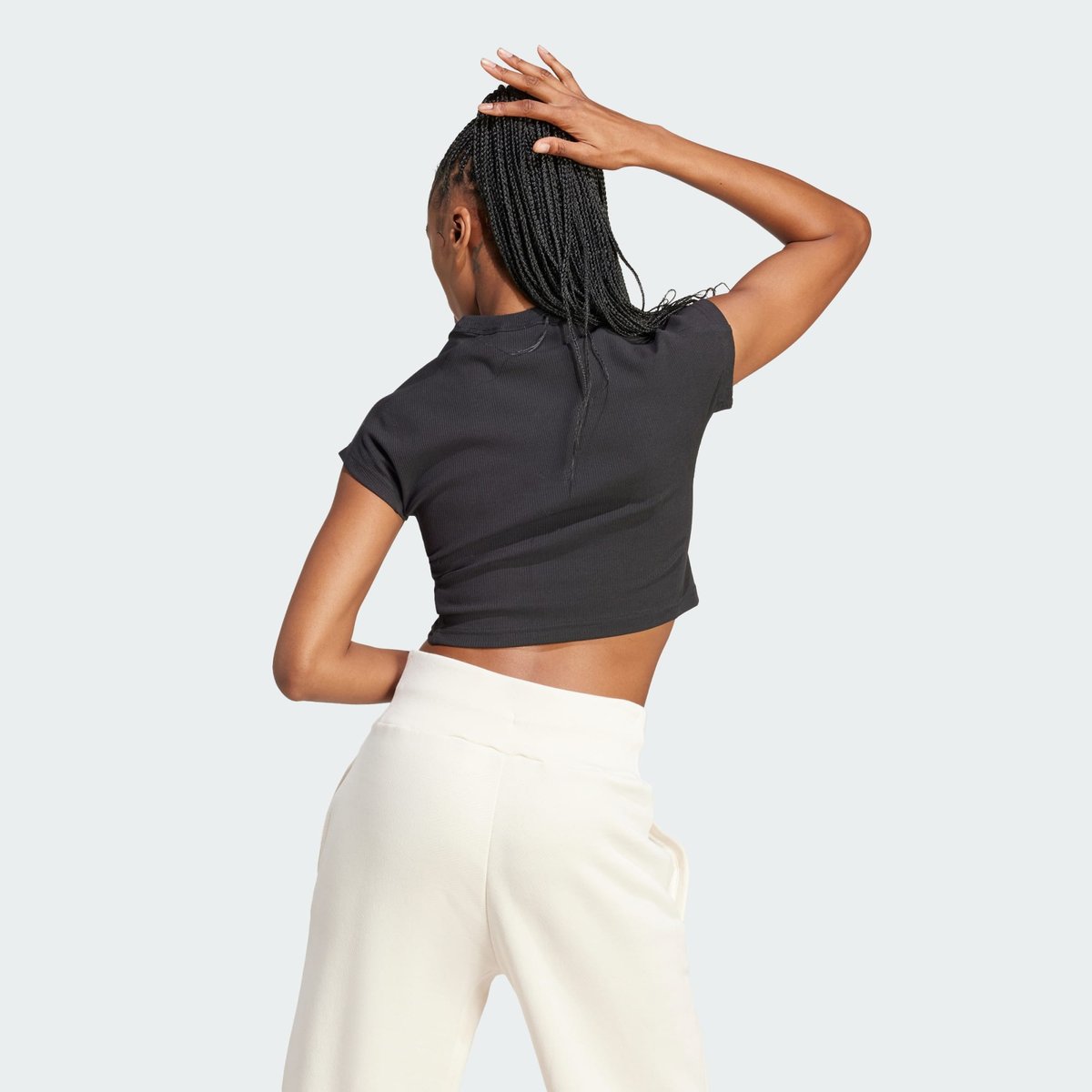 T-shirt court côtelé Lounge black, ADIDAS SPORTSWEAR
