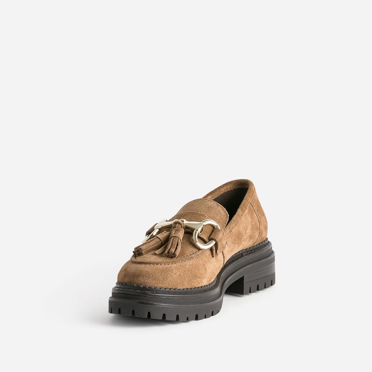 Mocassin en cuir JAHILLERA camel, TEXTO