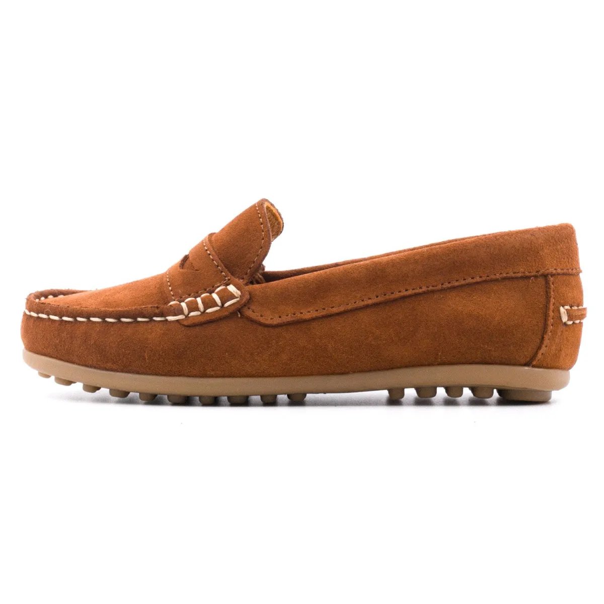 Mocassins en cuir pour enfant, classiques et élégants - BONI AMBROISE beige foncé, BONI&SIDONIE