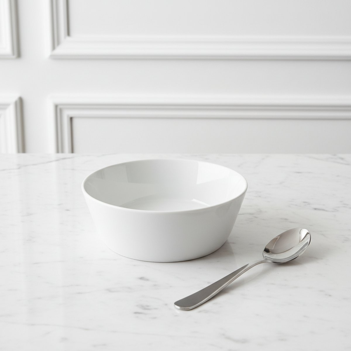 Set de 4 assiettes en porcelaine D20 LOUISE blanc, SIA DECO