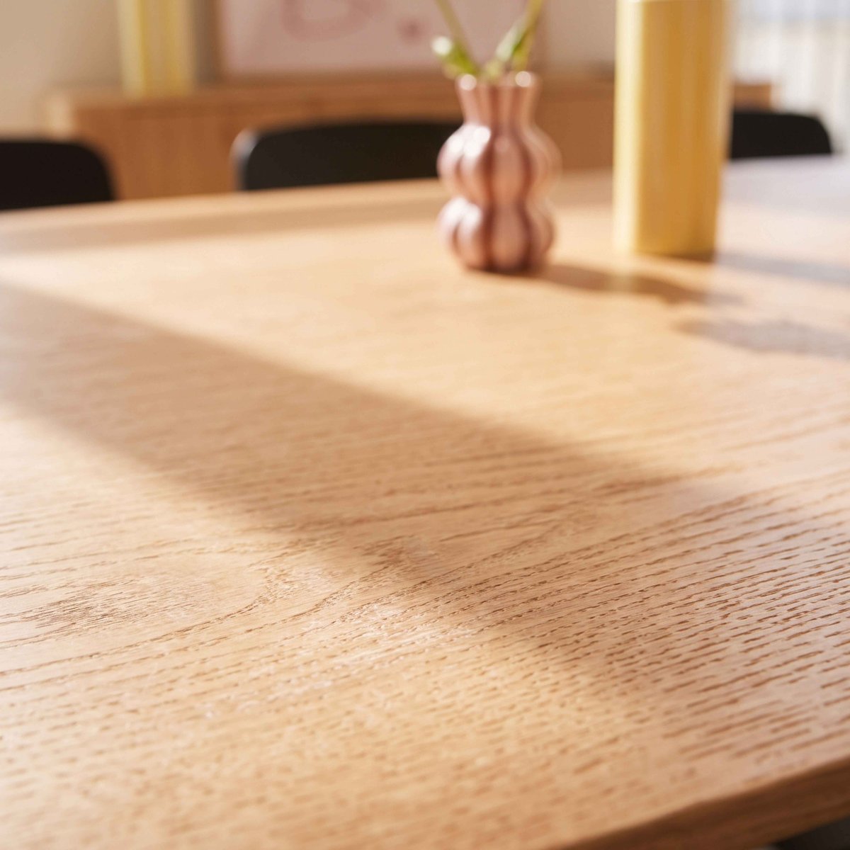 Table à manger avec plateau en mfd plaqué chêne 10 personnes, NAYA bois, OVIALA