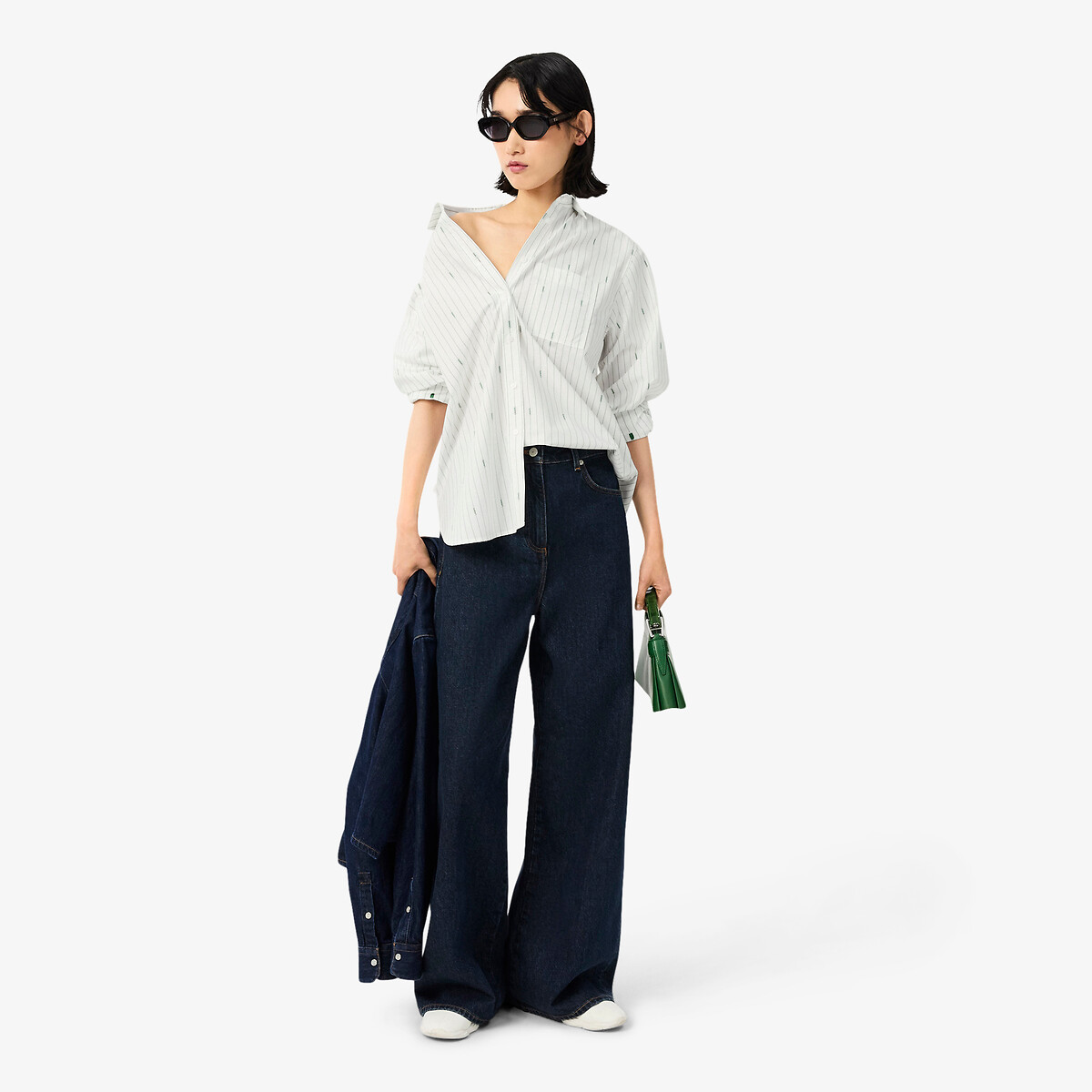 Camicia oxford maniche lunghe ecru , LACOSTE
