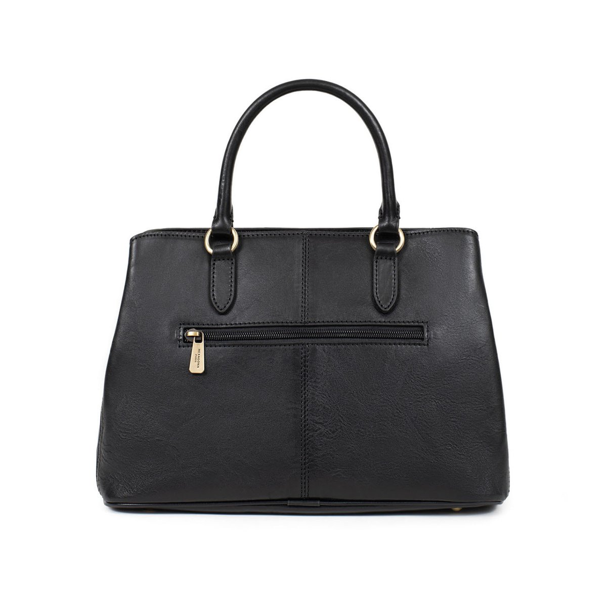 Sac porté main 2 poignées JEANNE noir, HEXAGONA