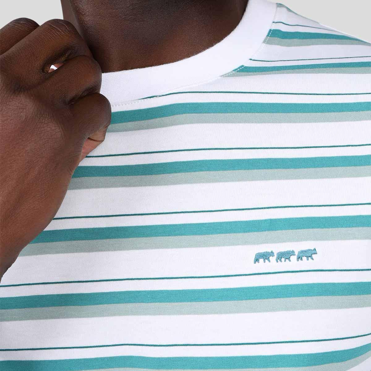 T-shirt rayé turquoise, MISE AU GREEN