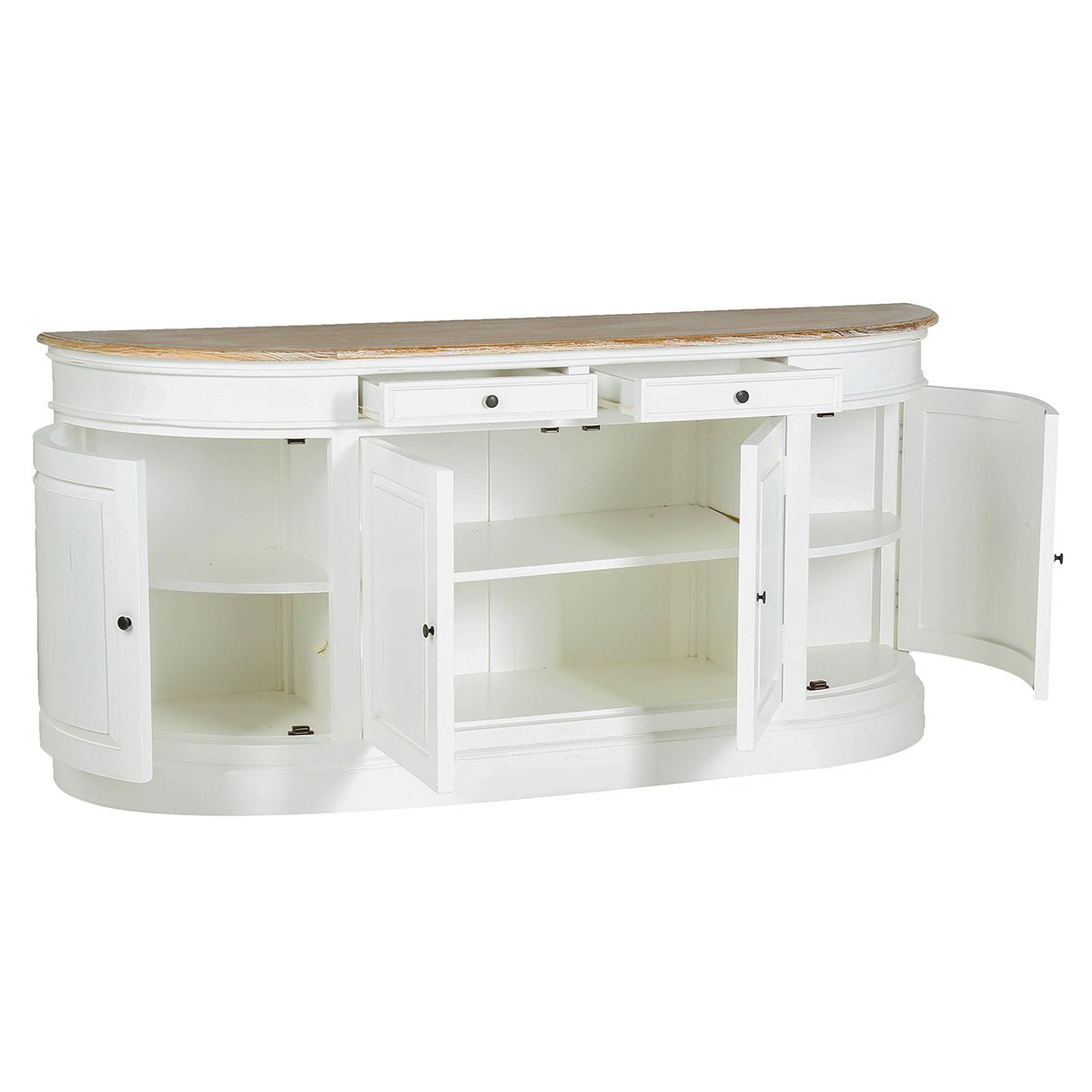Buffet en acajou massif et teck  DEMEURE blanc, BERAH GETAH