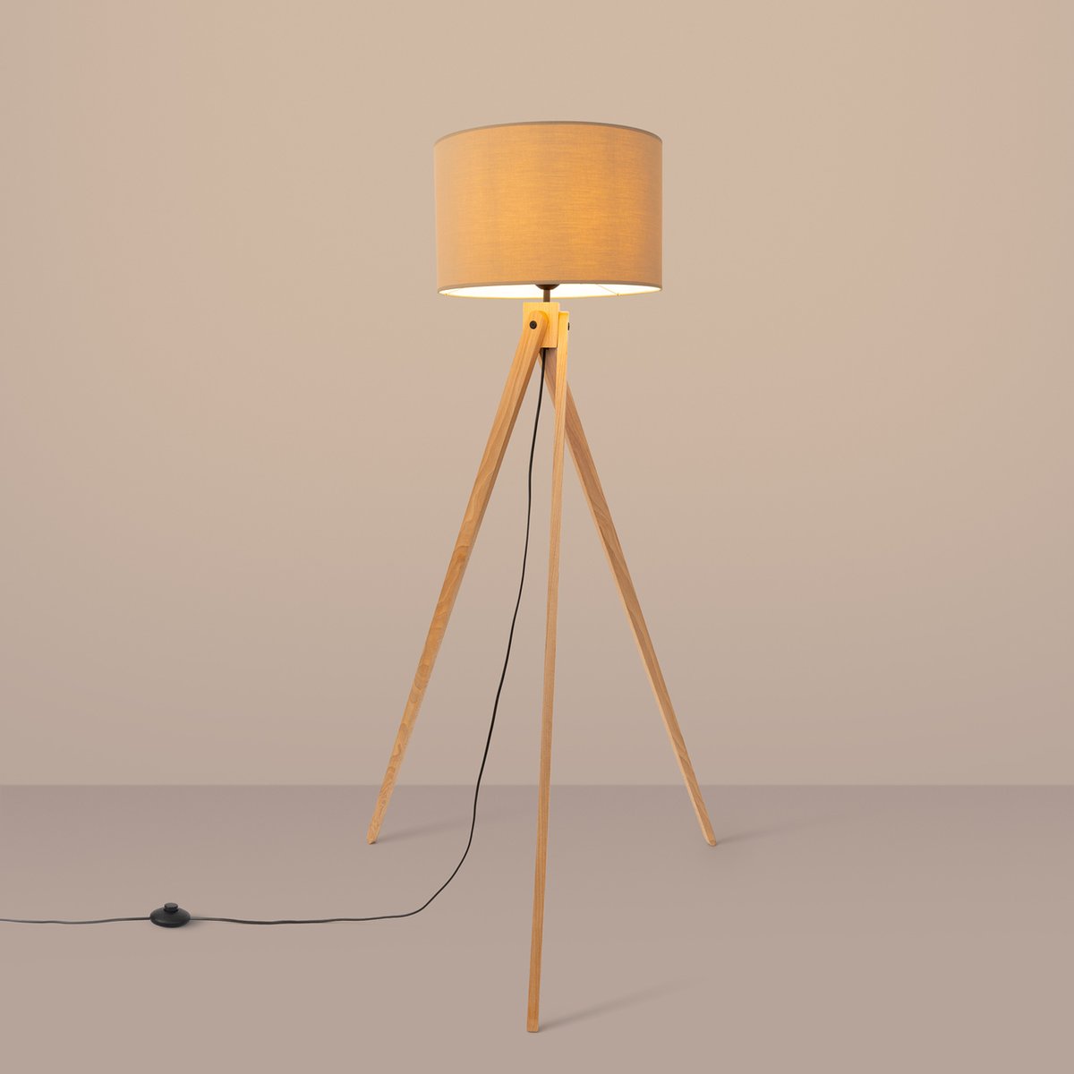 Lampadaire Tissu Taupe E27 1 Natt taupe, EDEN