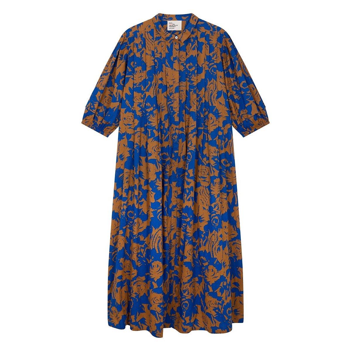 Robe chemise ample imprimé floral, ROCA imprimé bleu/caramel, LEON & HARPER