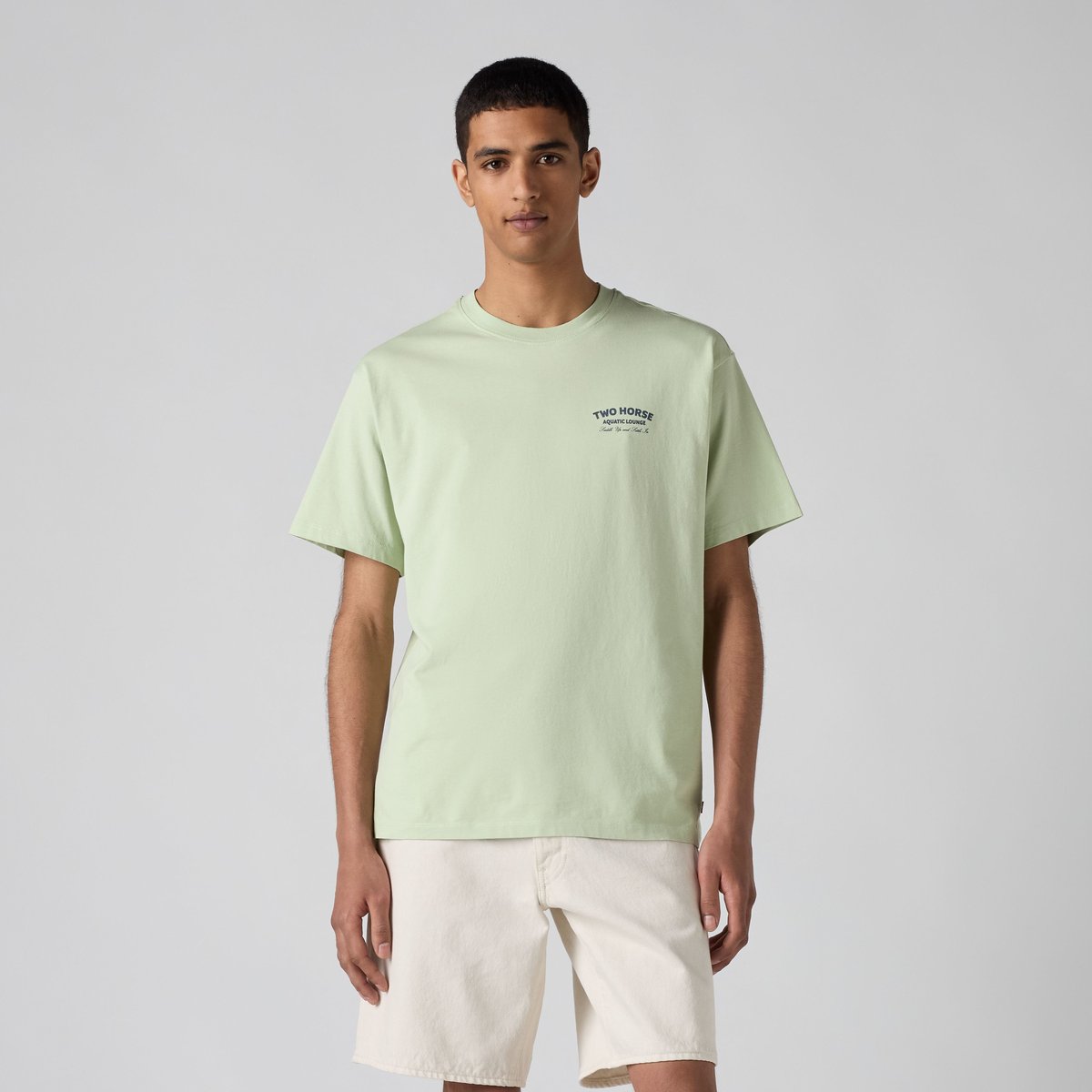 T-shirt graphique coupe vintage vert - two horse aquatic lounge cameo green body, LEVI'S