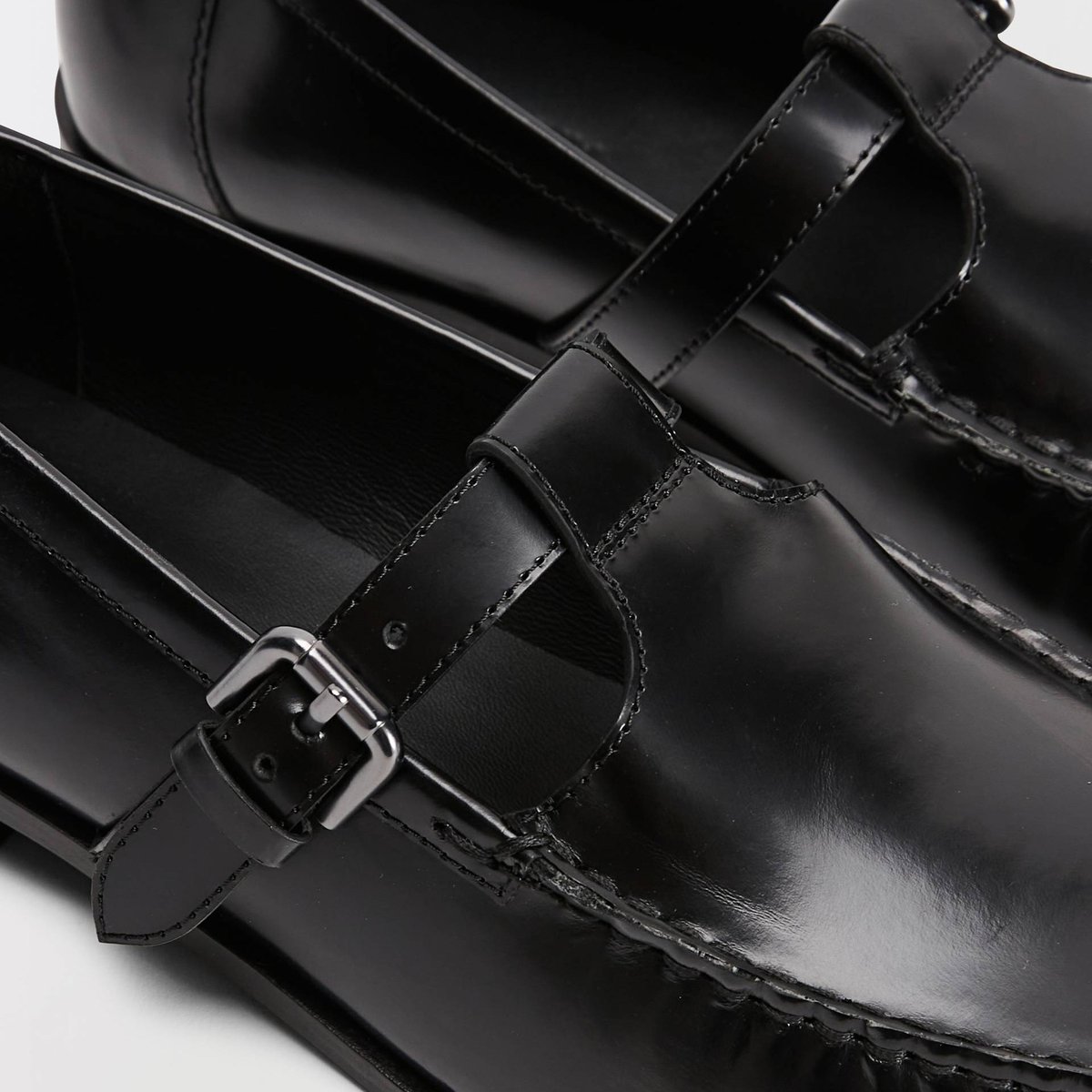 Salomés en cuir noir, MONOPRIX