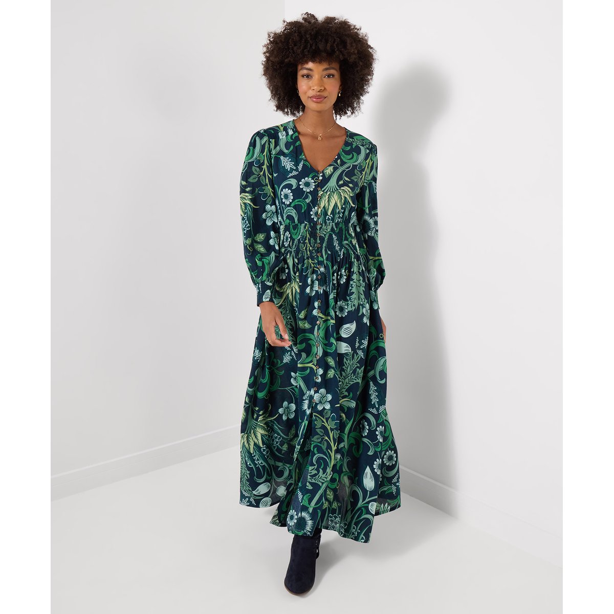 Robe Longue à Manches Longues Florence vert, JOE BROWNS