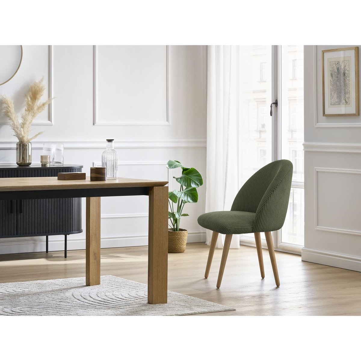 Lot de 4 chaises velours côtelé, LALIE multicolore 2, BOBOCHIC