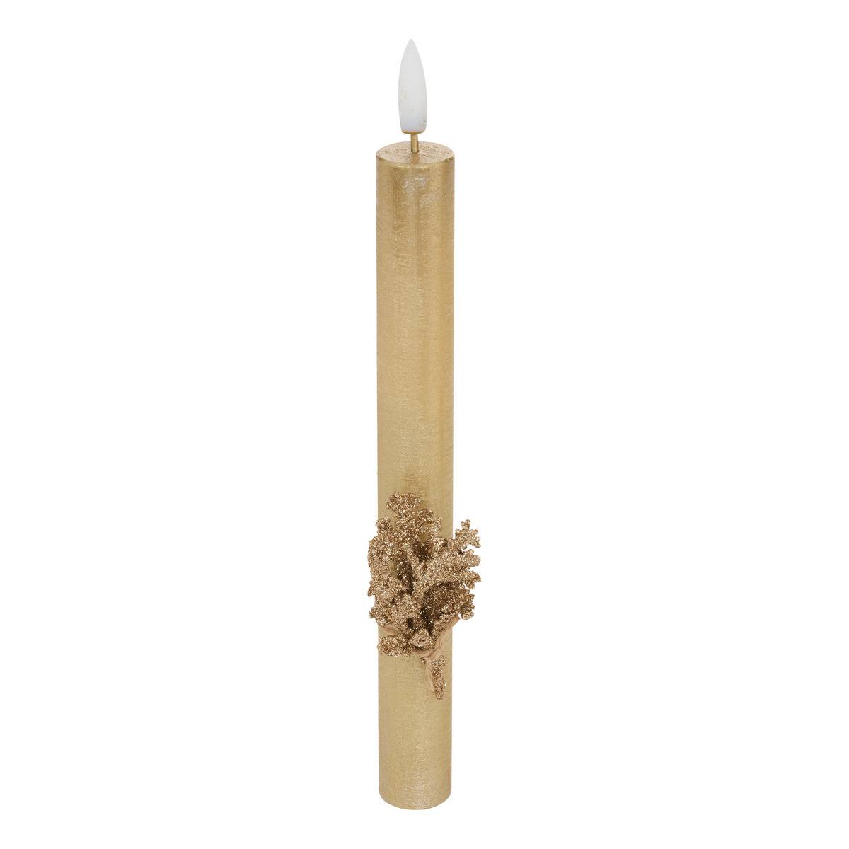 Lot de 2 bougies LED Lupa bâton doré dore, ATMOSPHERA